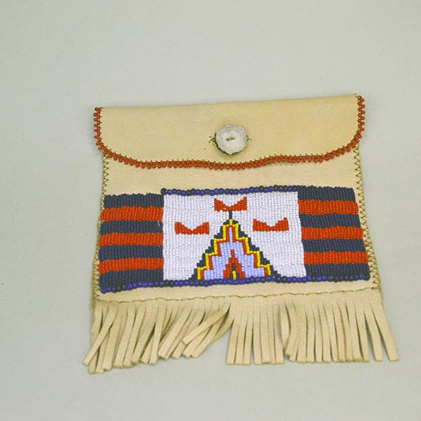 Beaded Leather Belt Pouch
