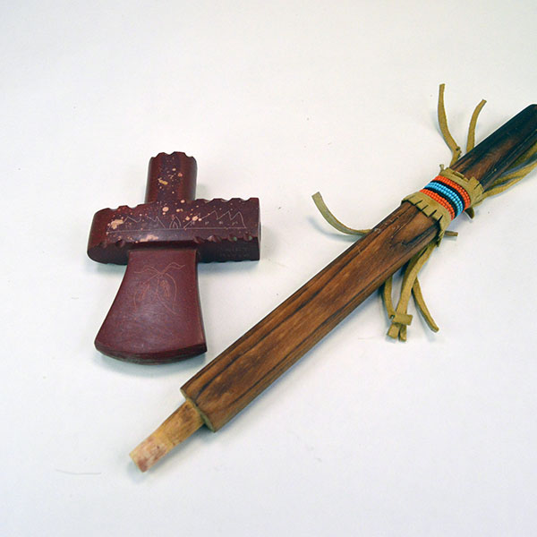 Pipe- Catlinite Tomahawk Shape Pipe- Catlinite Tomahawk Shape