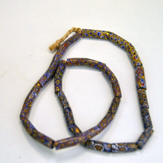 Antique Trade Beads- Millefiori Strand Lot includes 20 larger beads. approximately 20 mm to 40 mm in length with 3 mm holes. one of a kind.