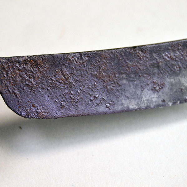 Unique Knife- Antiqued Crooked with Brass Wire. knife measures approximately 10.5 inches long and carries a 3‑inch blade. One of a Kind. The blade.