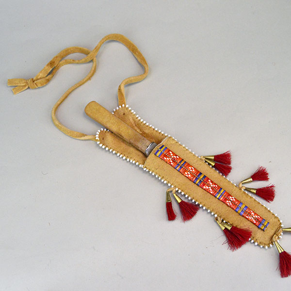 Knife- Braintanned Sheath Quilled
