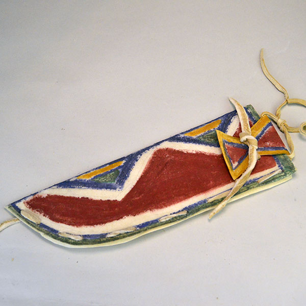 Knife Sheath- Painted Rawhide Red