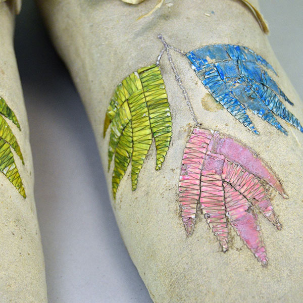 antique Moccasin- Quilled Santee Style showcase a quilled floral‑design vamp. approx. 9.5" long X 3" wide at the widest point(size 8 women's). One of a kind. pictured is the missing quills and the previous owner colored in the quill color.