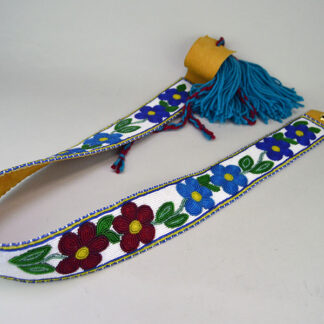 Beautiful Strip- Floral Beaded work to your collection or give it as a thoughtful gift. Measures approx. 61 inches with the tassels. One of a Kind. The whole Strip.