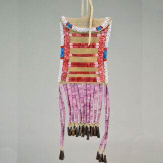 Bag- Strike-a-lite with red and purple porcupine quills on Braintanned leather