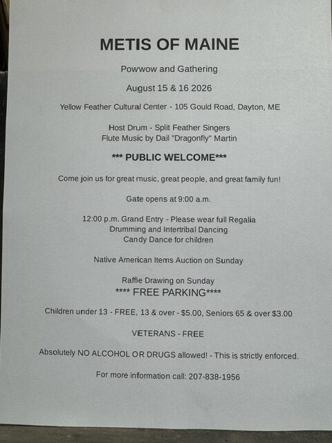 metis of maine powwow in June 2026