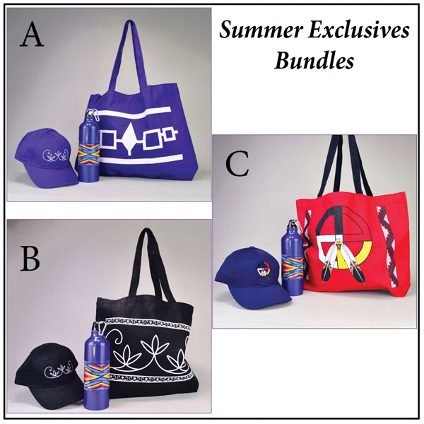 Summer Exclusives Bundle with tote bag, ball cap and beadwork water bottle