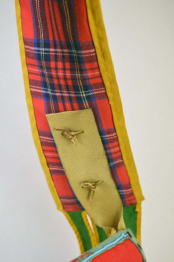 This Bag- Great Lakes Style showcases bold 11/0 seed bead floral and geometric designs. measures approx. 10" wide X 11" long, and the strap 28.5 " long. The back of the how it is attached to the bag.