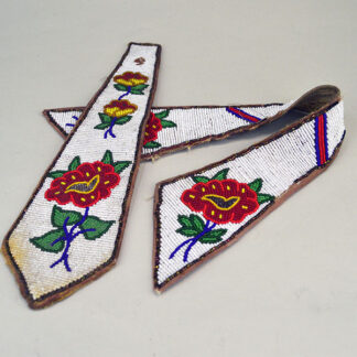 Add this antique decorative beaded necktie and collar to your collection. vibrant floral beadwork designs on both pieces. One of a Kind.
