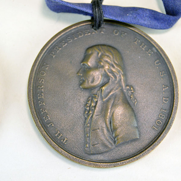 Peace Medals- Group Lot, Two feature George Washington, and one Thomas Jefferson. hey measure approximately 3 inches wide and 1/8 inch thick. Thomas jefferson