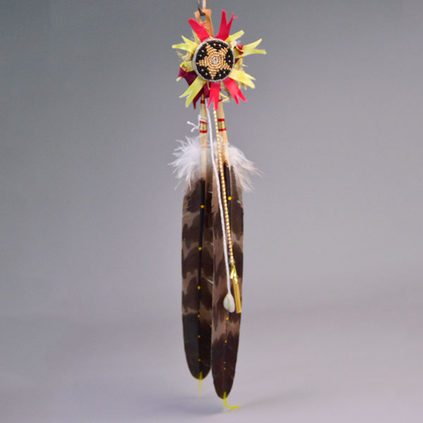 Scalp Feather- Gold Rosette Scalp Feather- Gold Rosette