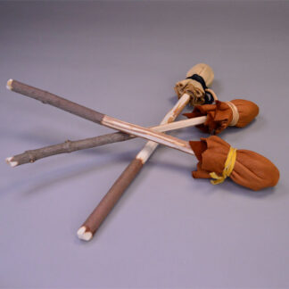 Drum Beater for hand drum made of wood and deerskin leather