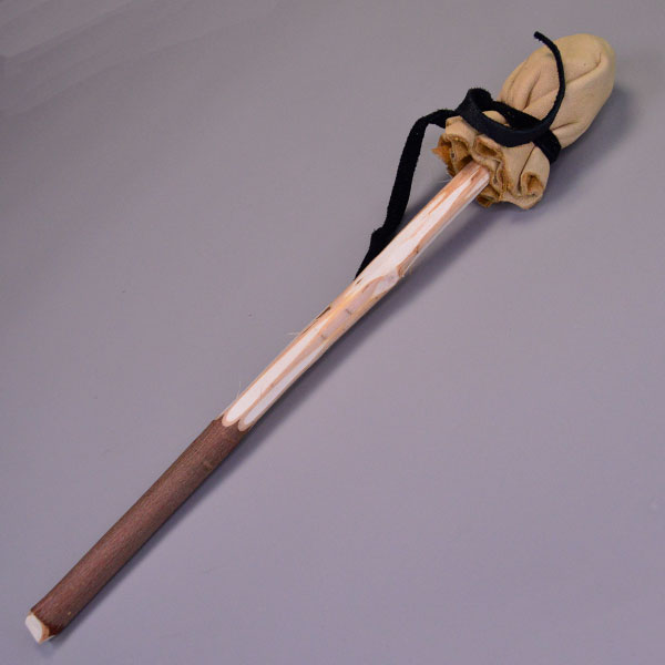 Drum Beater made with wood and deerskin leather