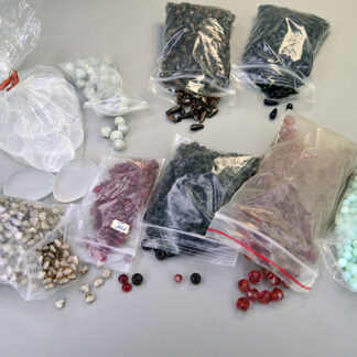 38‑oz Bead Lot- Assorted Glass Beads mix featuring heart, diamond, round, and teardrop shapes—perfect for jewelry and craft projects. one of a Kind.