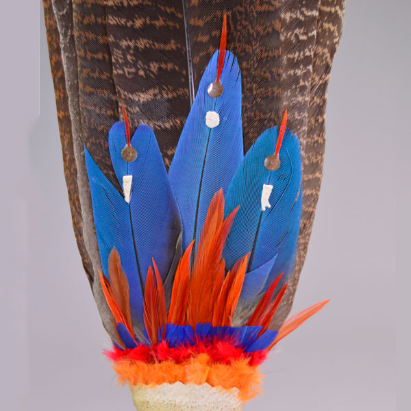 Fan Flat Turkey with colored feather accents detail