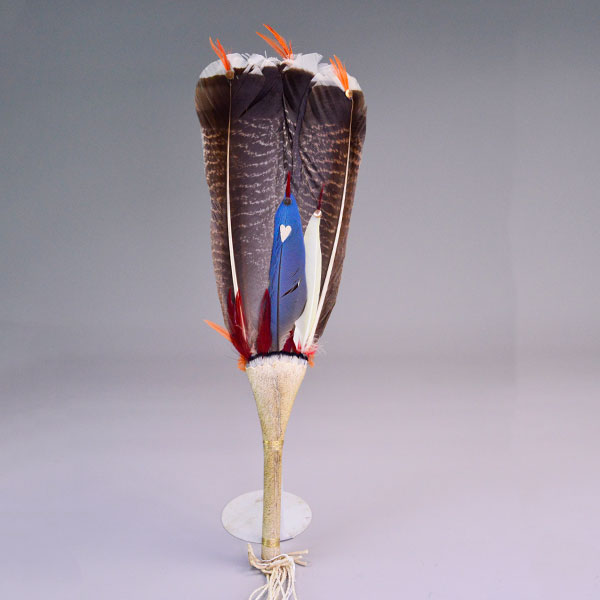 Fan Flat Turkey with colored feather accents back