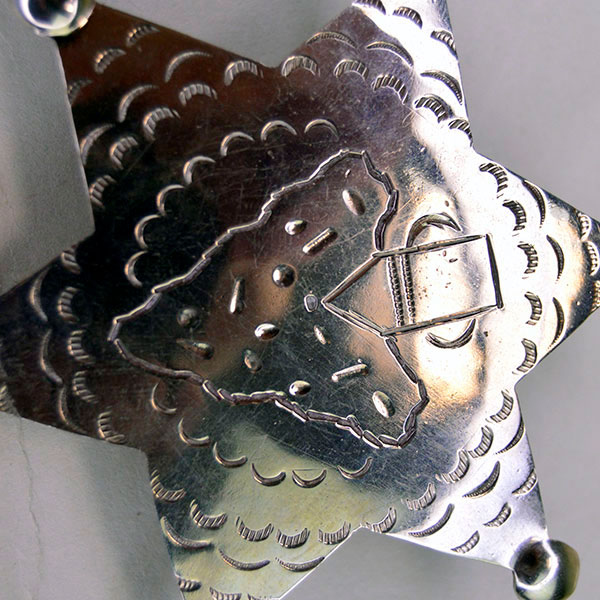 Scarf Slide Arrowhead Star - star shaped slide with stamped arrowhead design detail
