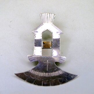 Scarf Slide Cross Flared Bottom Stamped German Silver