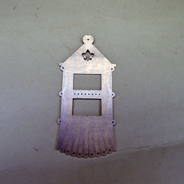 Scarf Slide Engraved Aluminum with cutout Fleur de Lis back