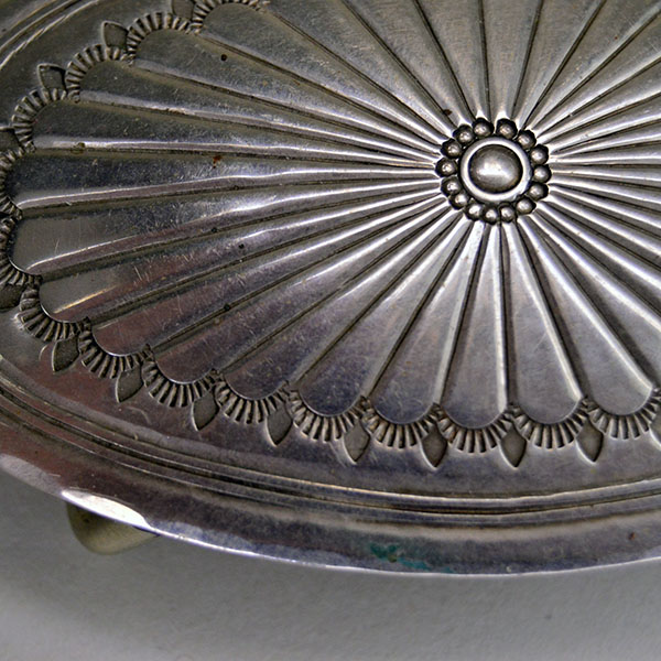 Vintage oval Belt Buckle- Hand Stamped details and a base‑metal finish. The TR/78 mark adds authentic 1970s character for collectors and everyday wear. Here is a close up of the hand stamped design.