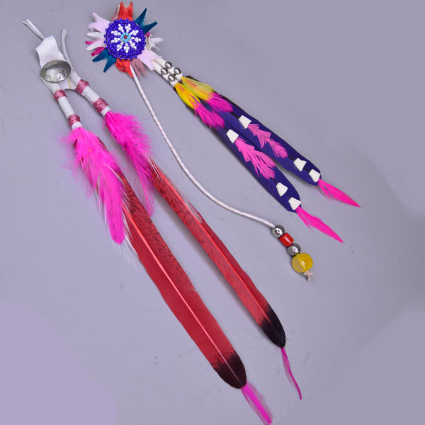 Scalp Feathers Set with Buffalo Nickel