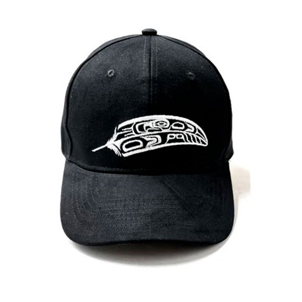 Hat Ball Cap - Gift of Honor black with feather design