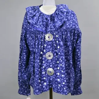 Blouse Osage Womens navy blue with 2" conchos