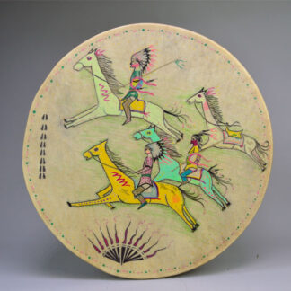 Hand Drum - Natives on Horses