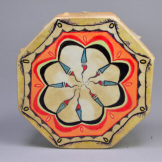 Hand Drum - Octagonal with painted geometric design