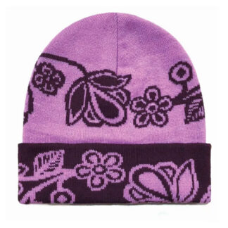 Hat - Toque Ojibwe Florals knit hat with floral design