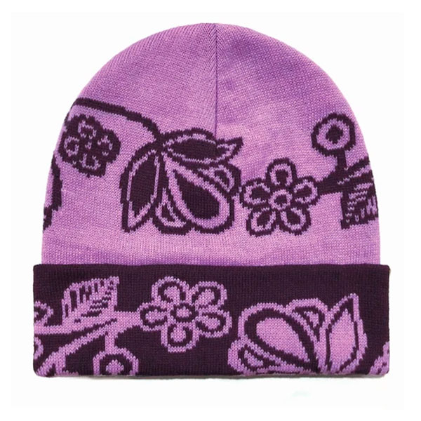 Hat - Toque Ojibwe Florals knit hat with floral design