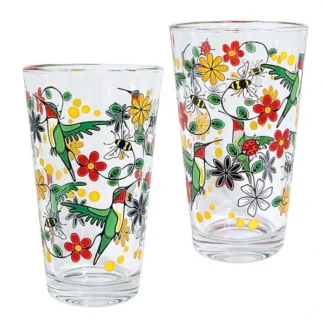 Tumblers - Hummingbird set of two 10.5 ounce glasses