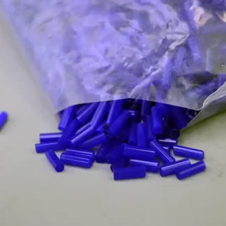 6 mm Bead Lot- Bugle Bead Navy in a 15.5‑ounce lot offering vivid color, narrow —perfect for fringe, detailed beadwork, and jewelry projects. Limited Stock.