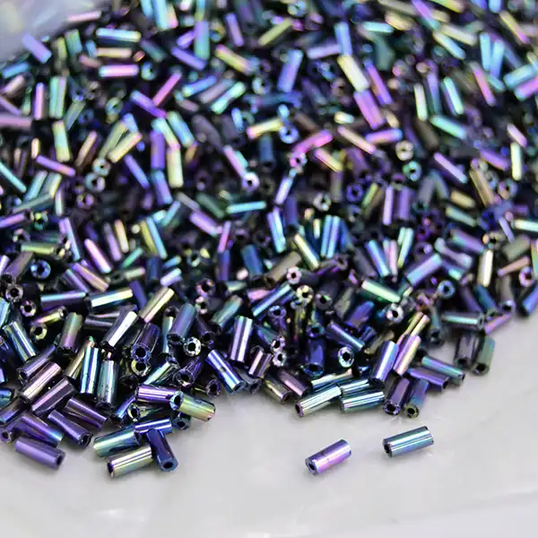 Bead Lot - Black Iris Bugle 4 mm detail