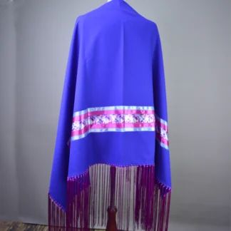 Dance Shawl Royal with Rose Fringe