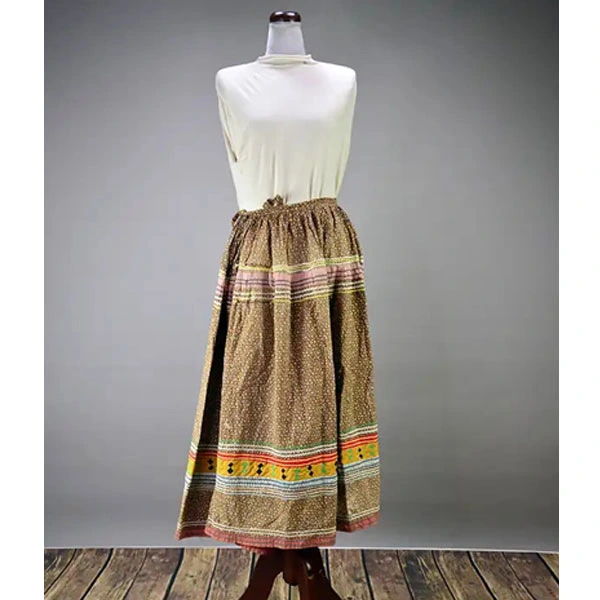 Vintage brown calico Seminole skirt