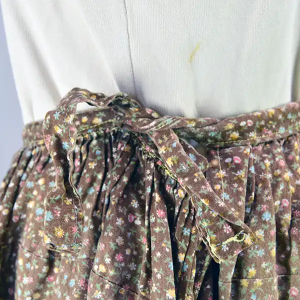 Vintage brown calico Seminole skirt waist
